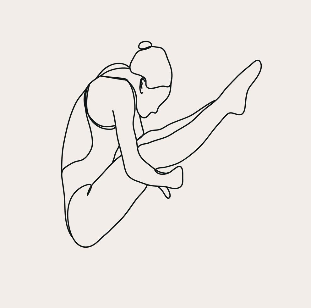 Minimalist Swimmer Line art, Sport Exercise, Athlete  Outline Drawing, Simple Sketch, Illustration Vector