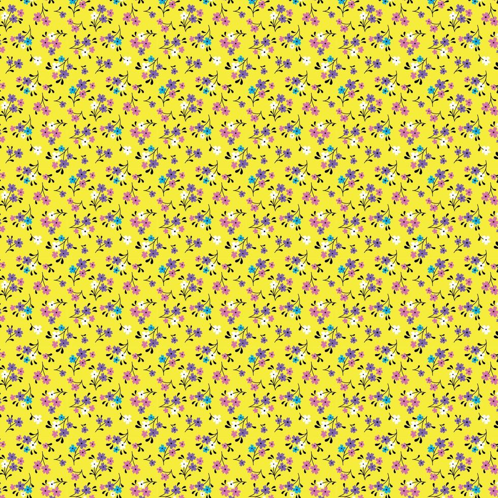Seamless vector pattern for design and fashion prints. Flowers pattern with small  flowers on light color background.