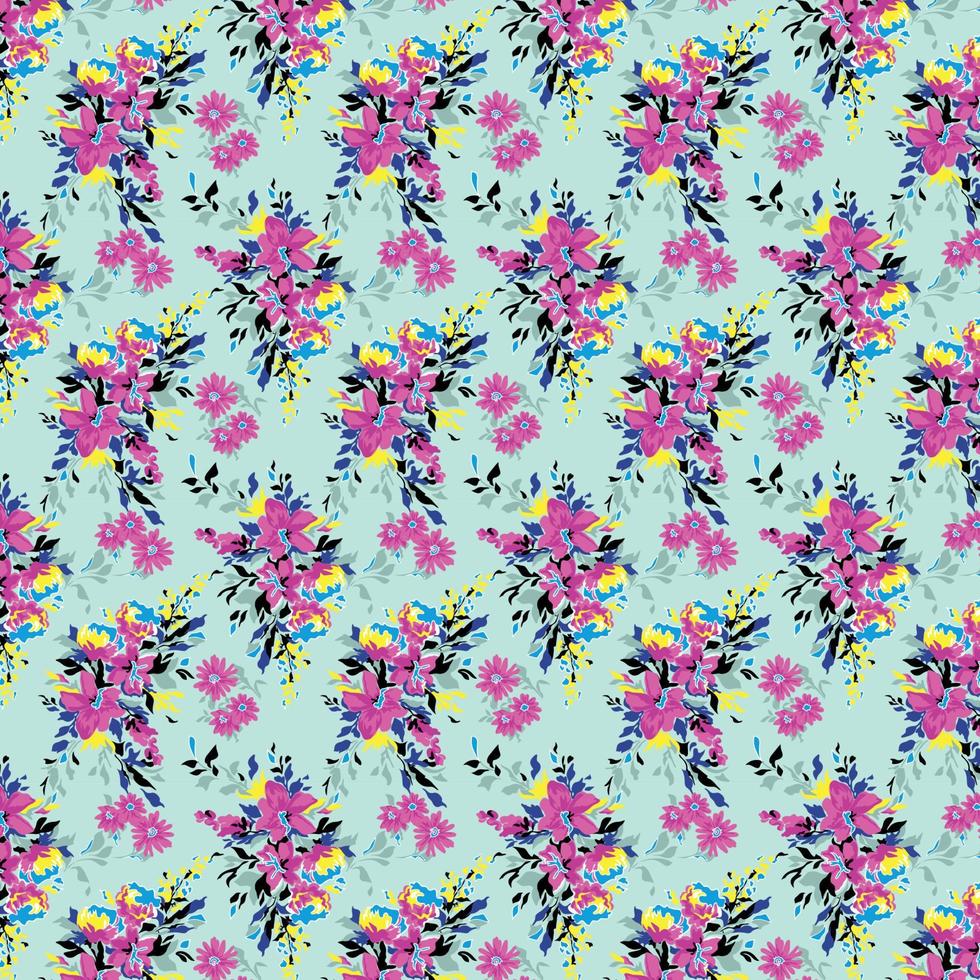 Beautiful watercolor flower patterns on white background. pattern design and print design vector