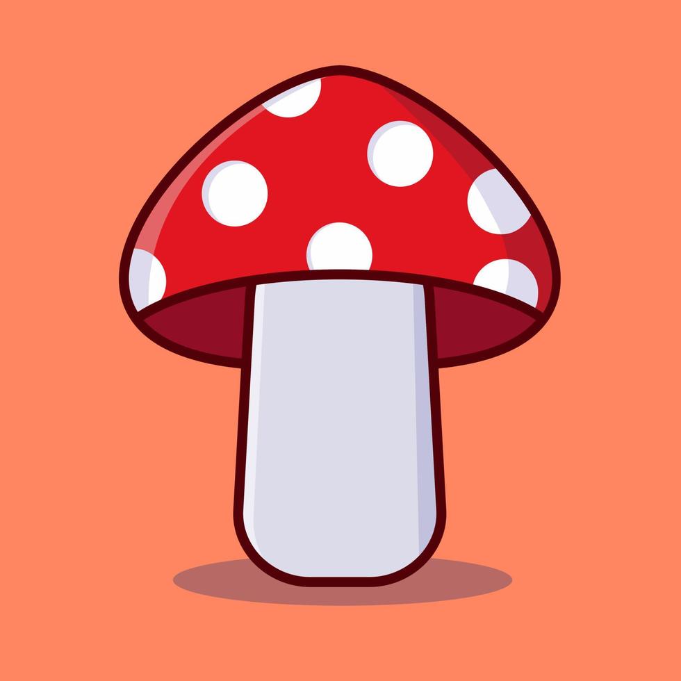 vector illustration of red mushroom