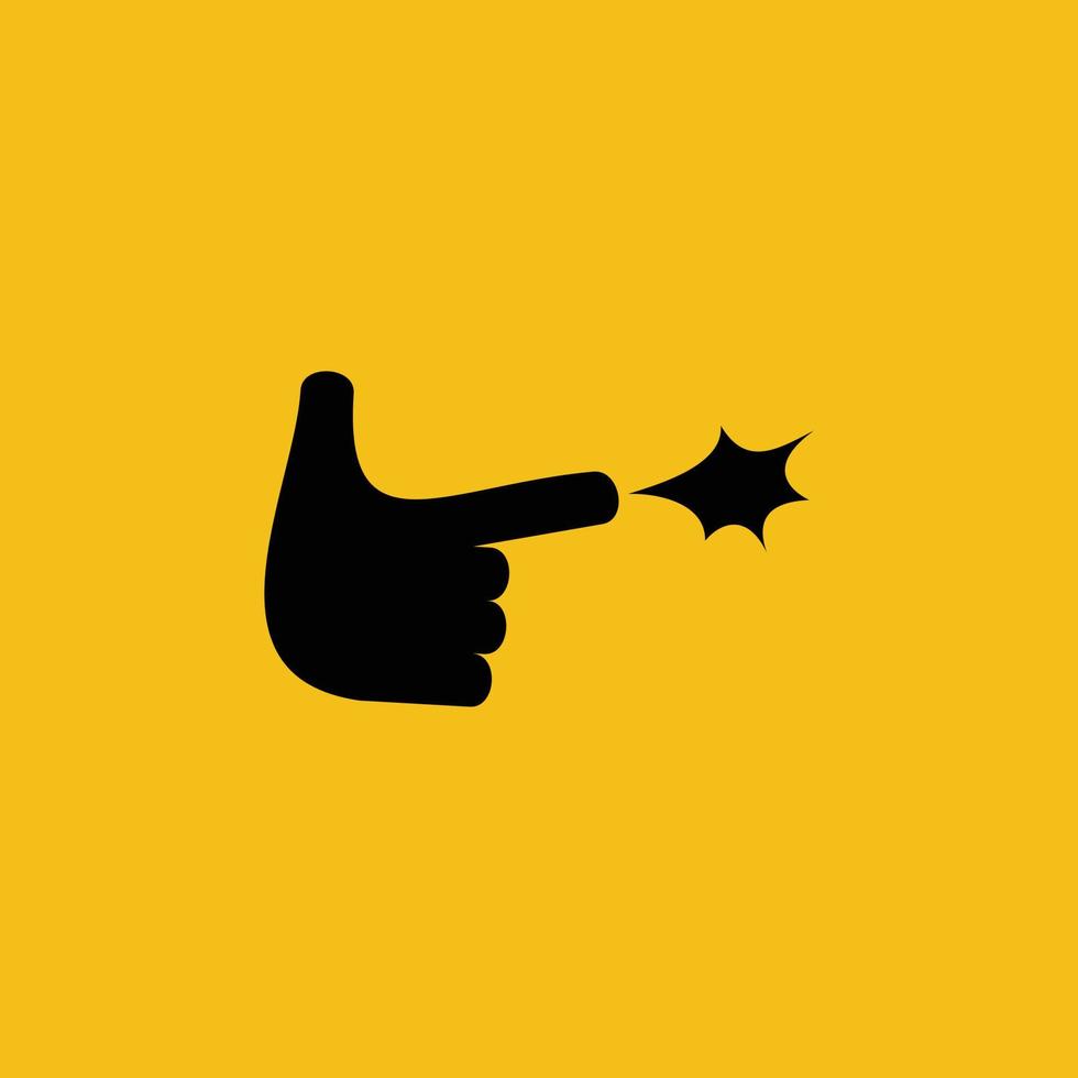 shooting hand expression logo design vector