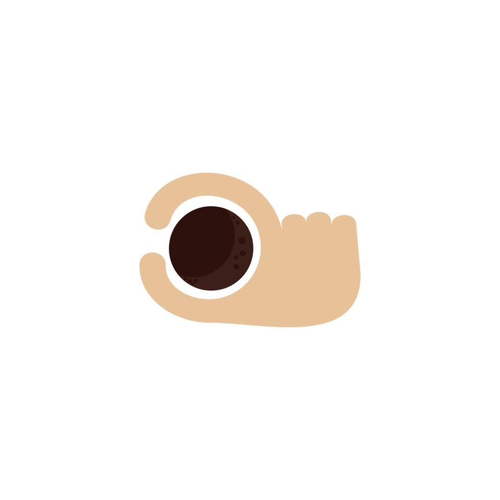 abstract flat design logo icon holding coffee vector