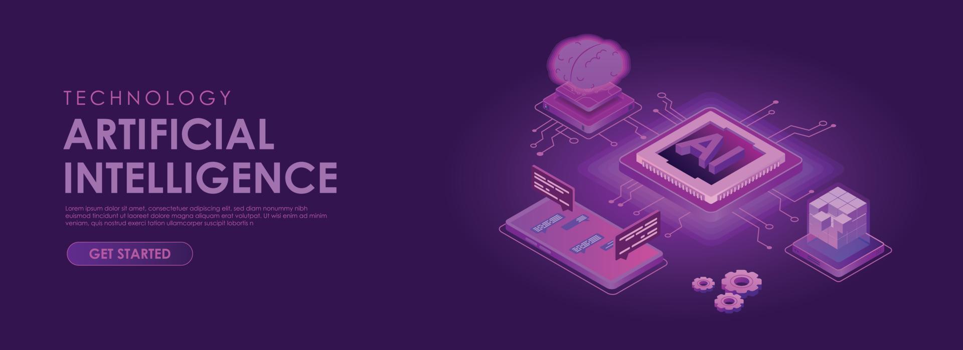 Artificial intelligence Tecnology isometric vector