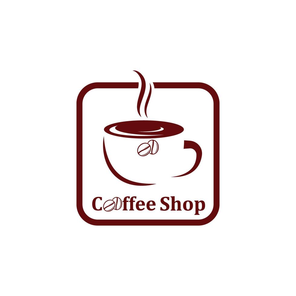 icono de vector de plantilla de logotipo de taza de café