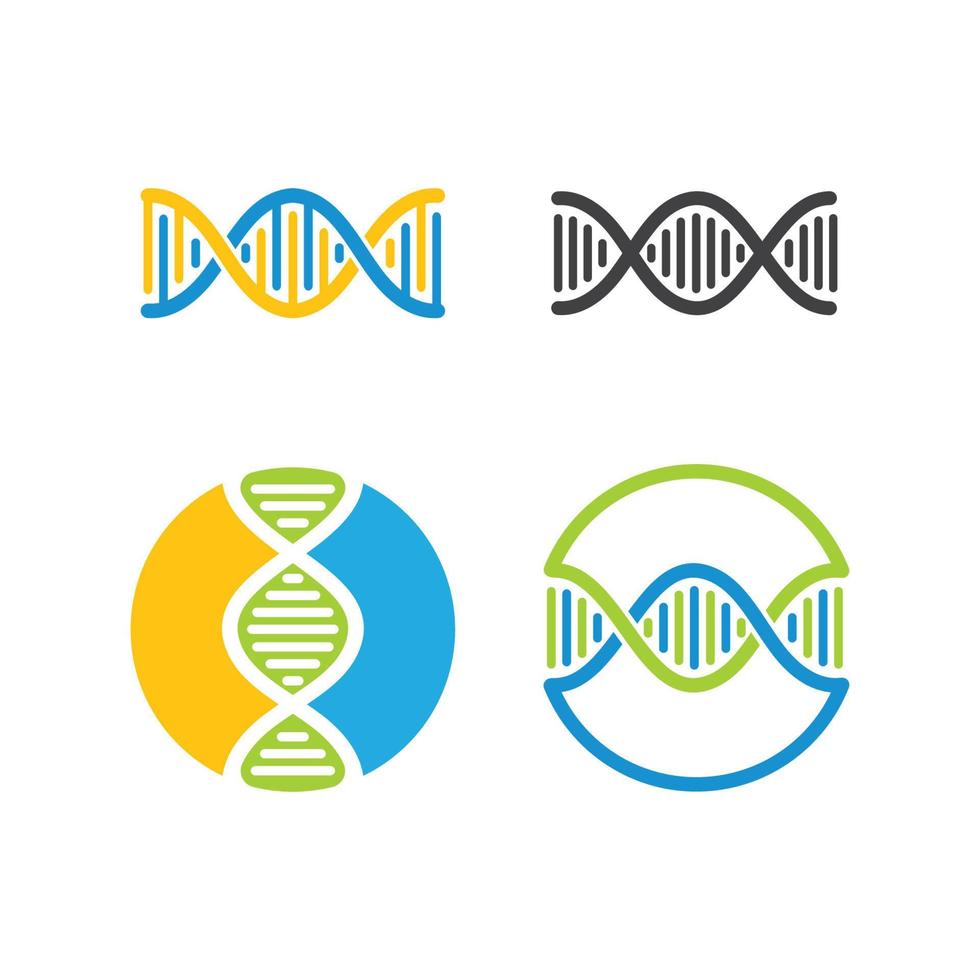 adn genético logo icono ilustración vector