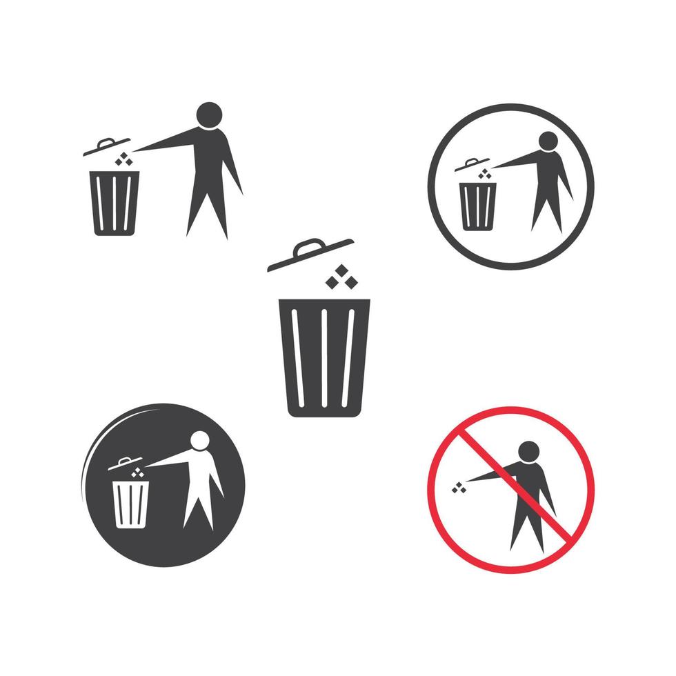 trash can icon lgo vector illustration design