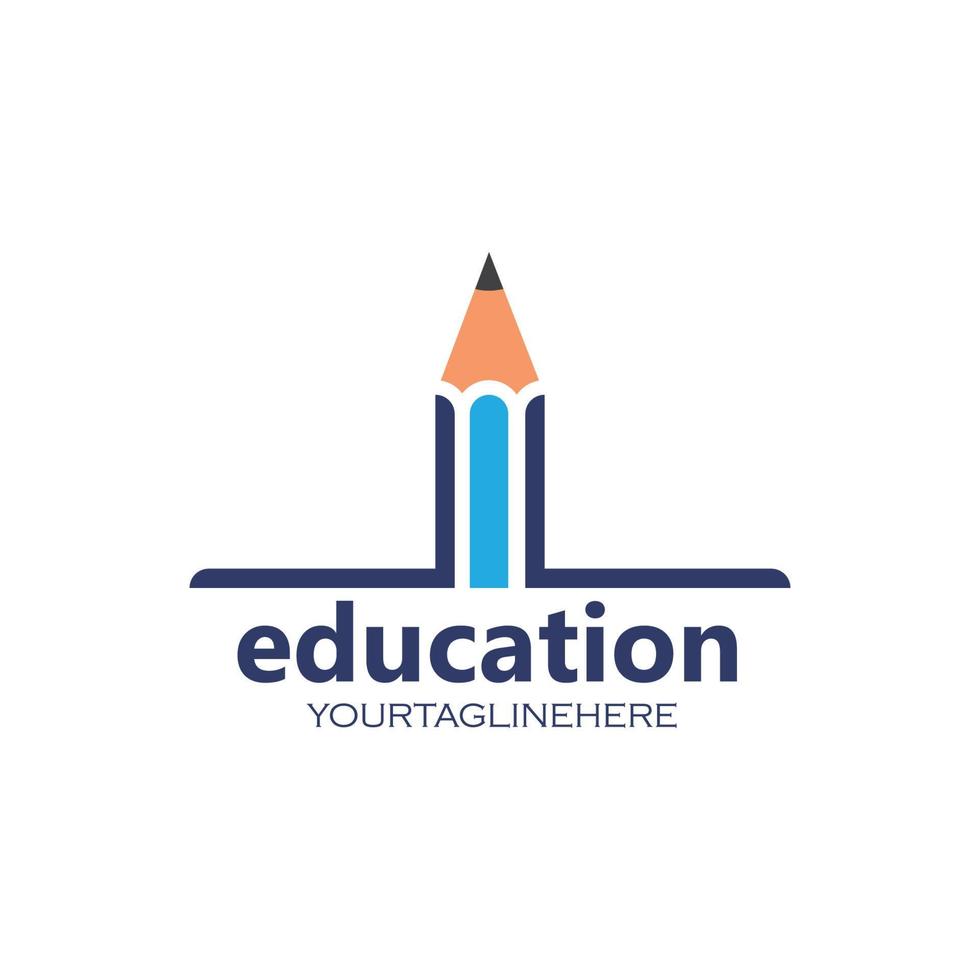 pencil vector illustration icon and logo of education