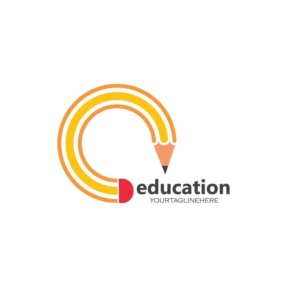 pencil vector illustration icon and logo of education