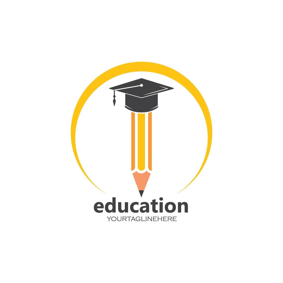 pencil vector illustration icon and logo of education