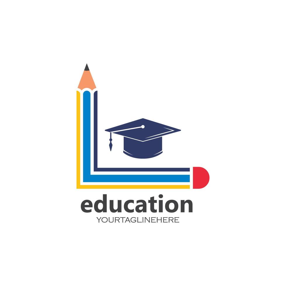 pencil vector illustration icon and logo of education