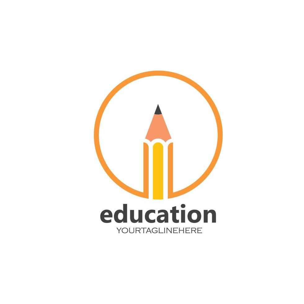 lápiz vector ilustración icono y logo de educación