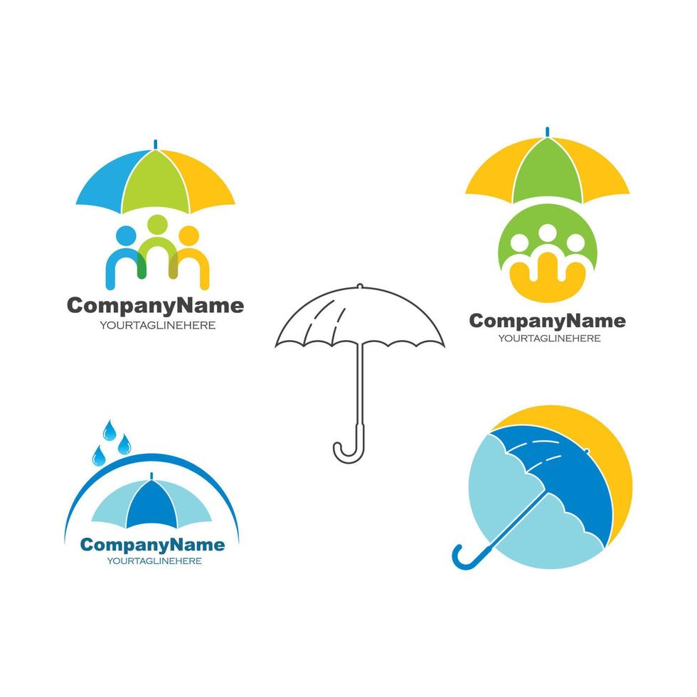 umbrella logo icon  vector illustration