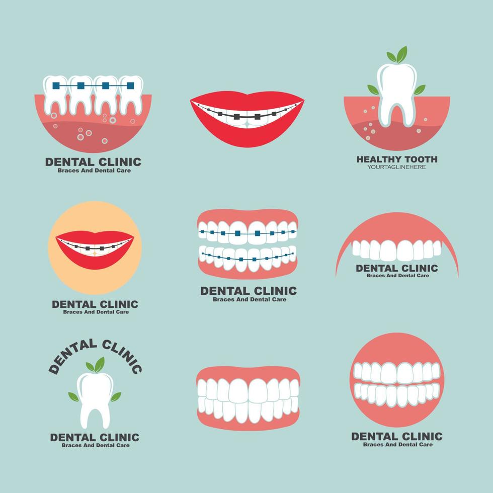 dental clínica icono logo vector ilustración diseño