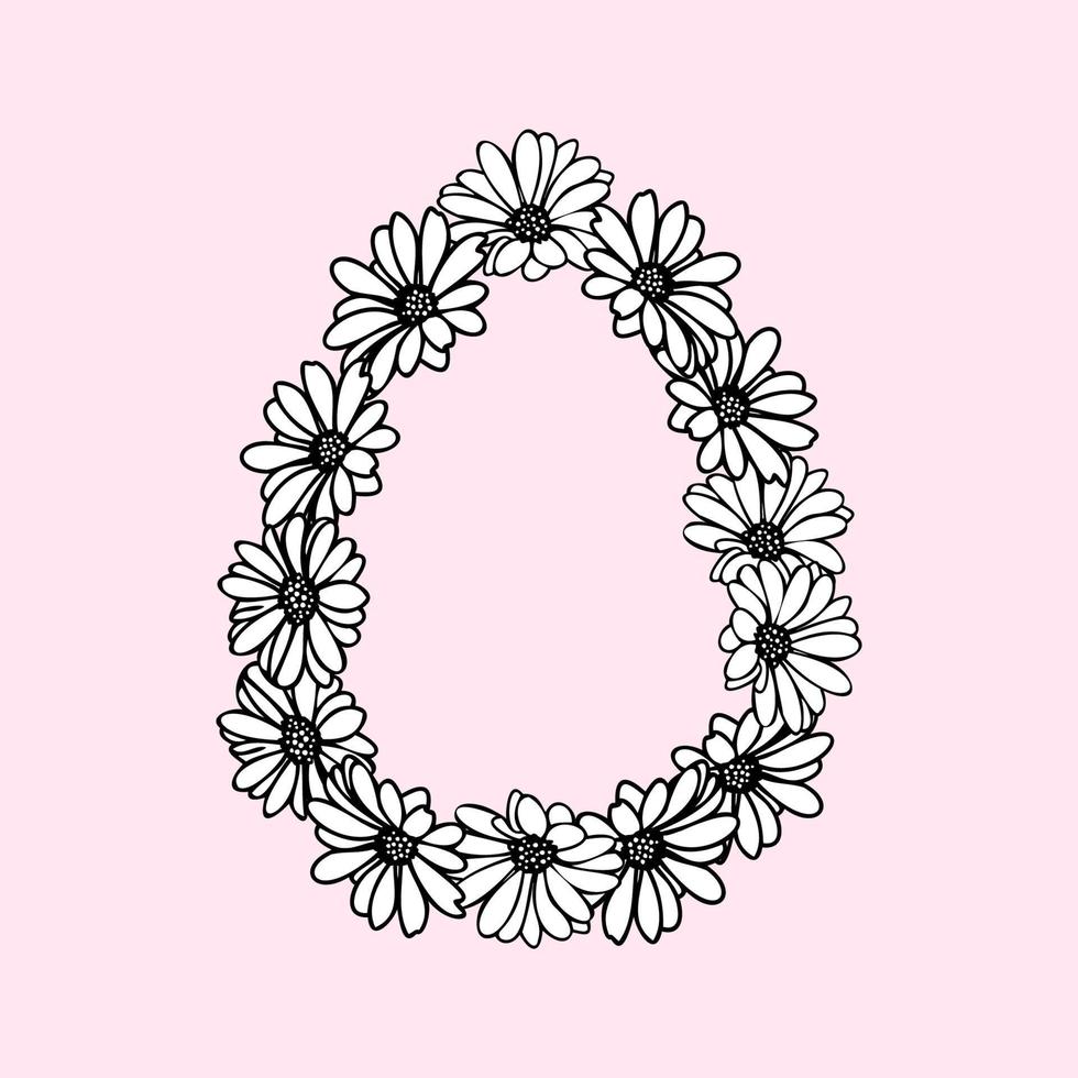 Easter floral egg for card or invite vector