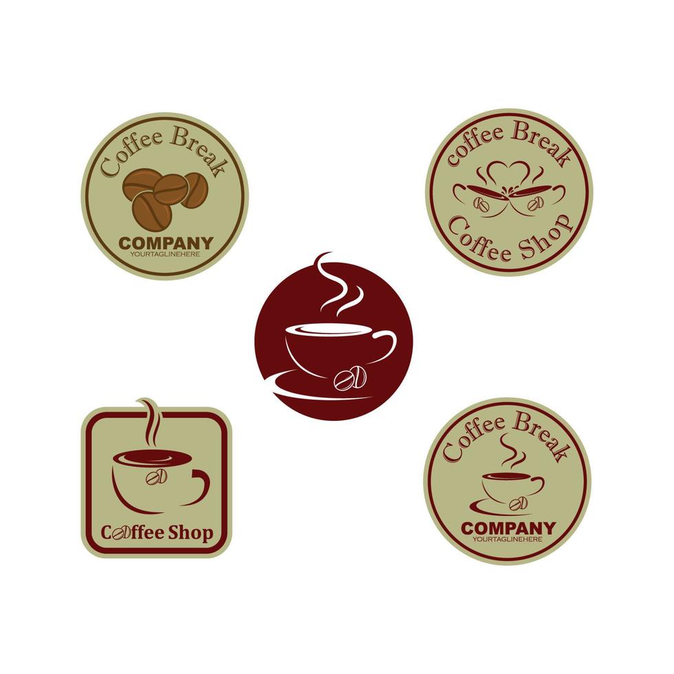 icono de vector de plantilla de logotipo de granos de café