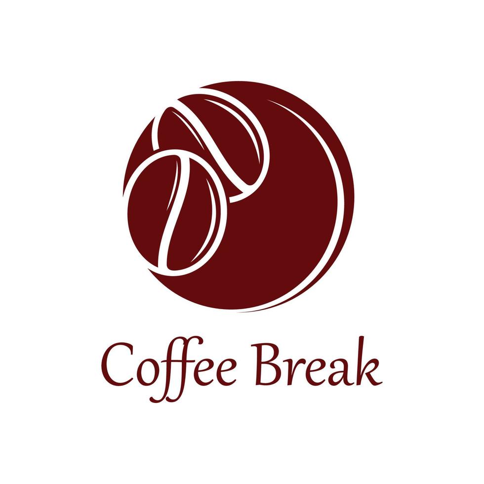 icono de vector de plantilla de logotipo de granos de café