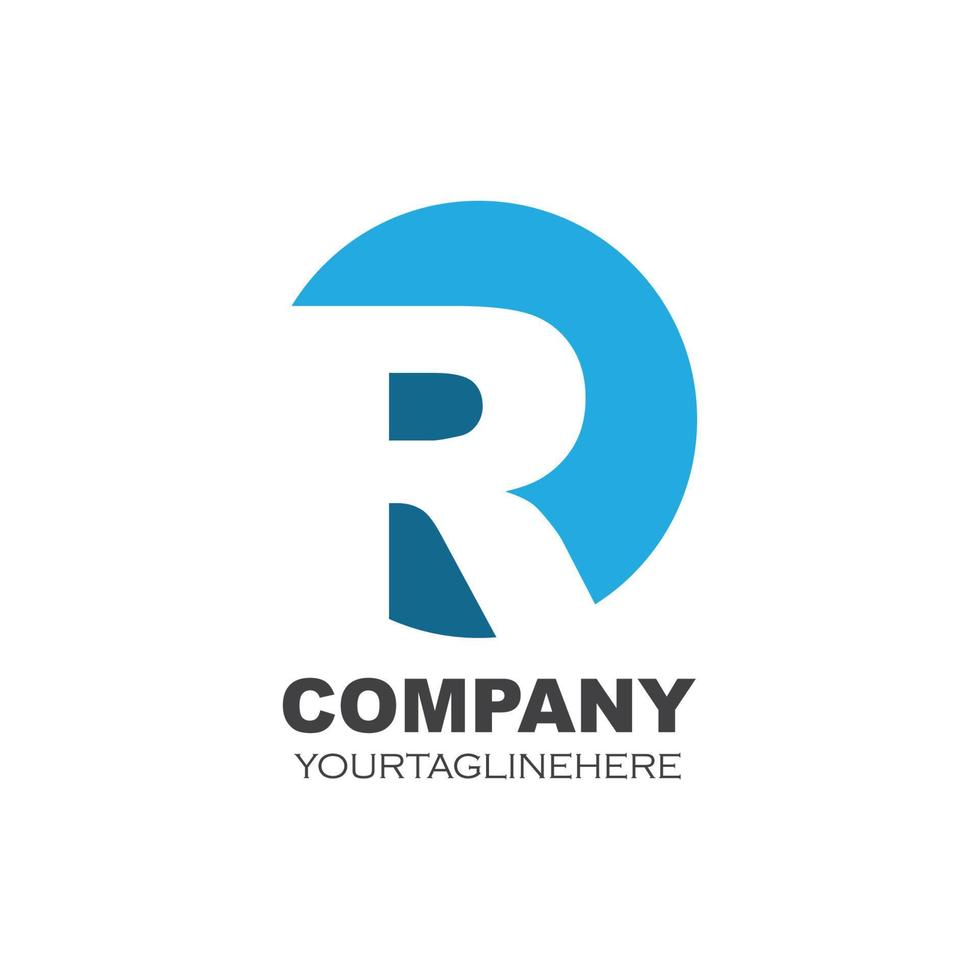 R letter logo business vector