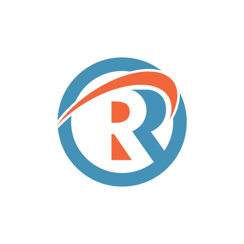 R letter logo business vector