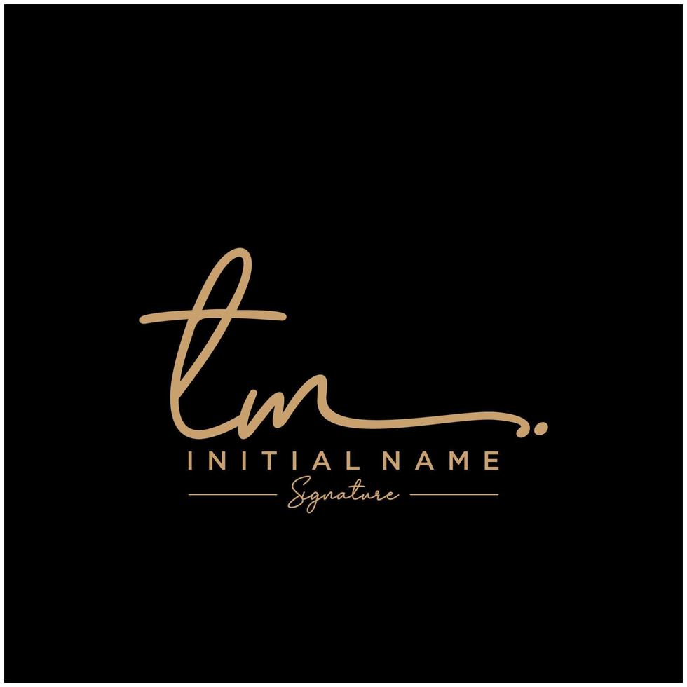 Letter TM Signature Logo Template Vector