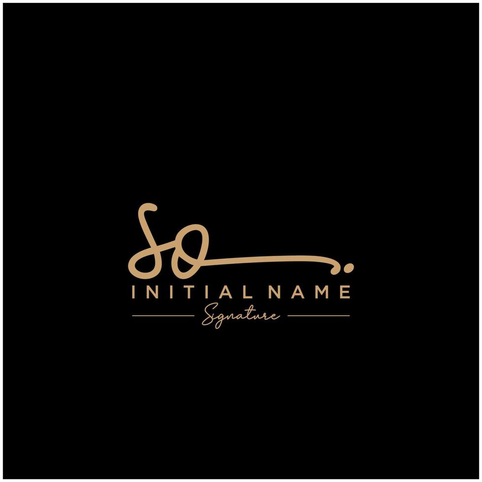 Letter SO Signature Logo Template Vector