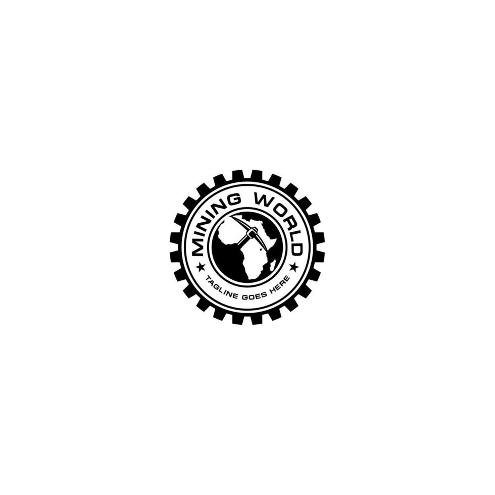 Mining in the world company logo. vector