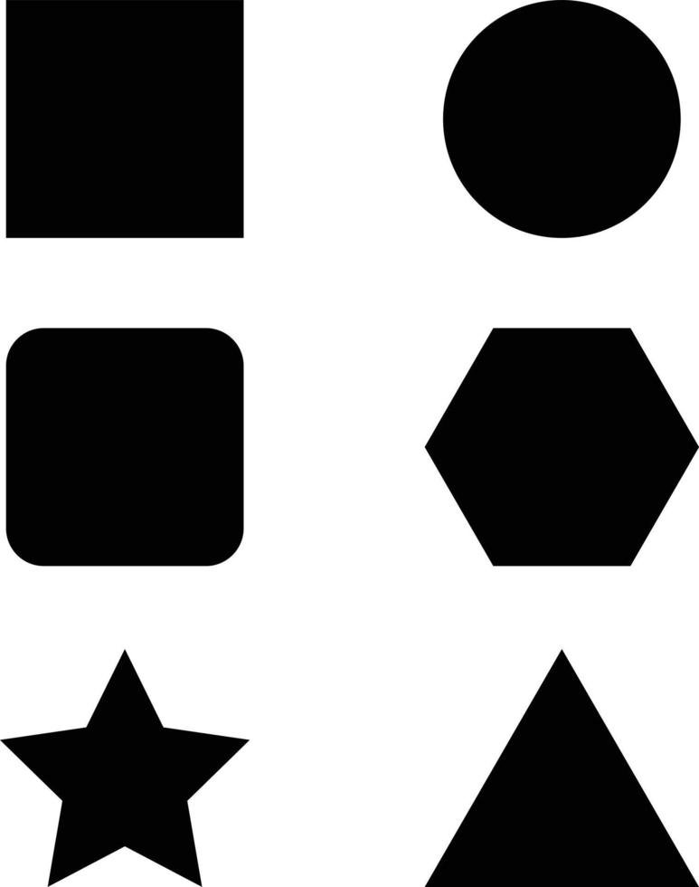 Geometric shapes black icon set. vector
