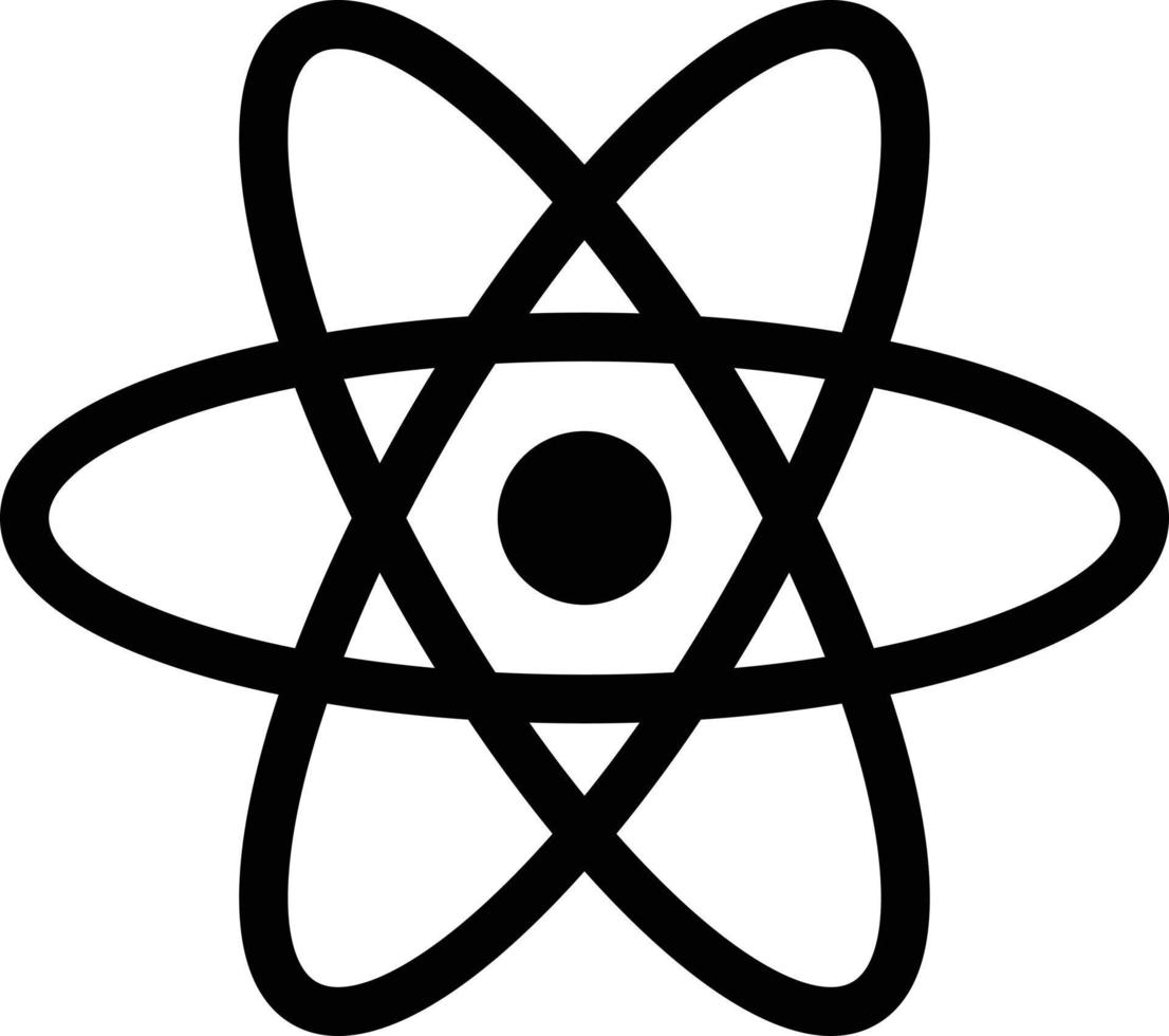 atom symbol on a white background . molecule icon symbol vector