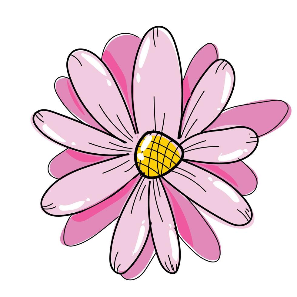 mano dibujo flores elemento conjunto 01 vector