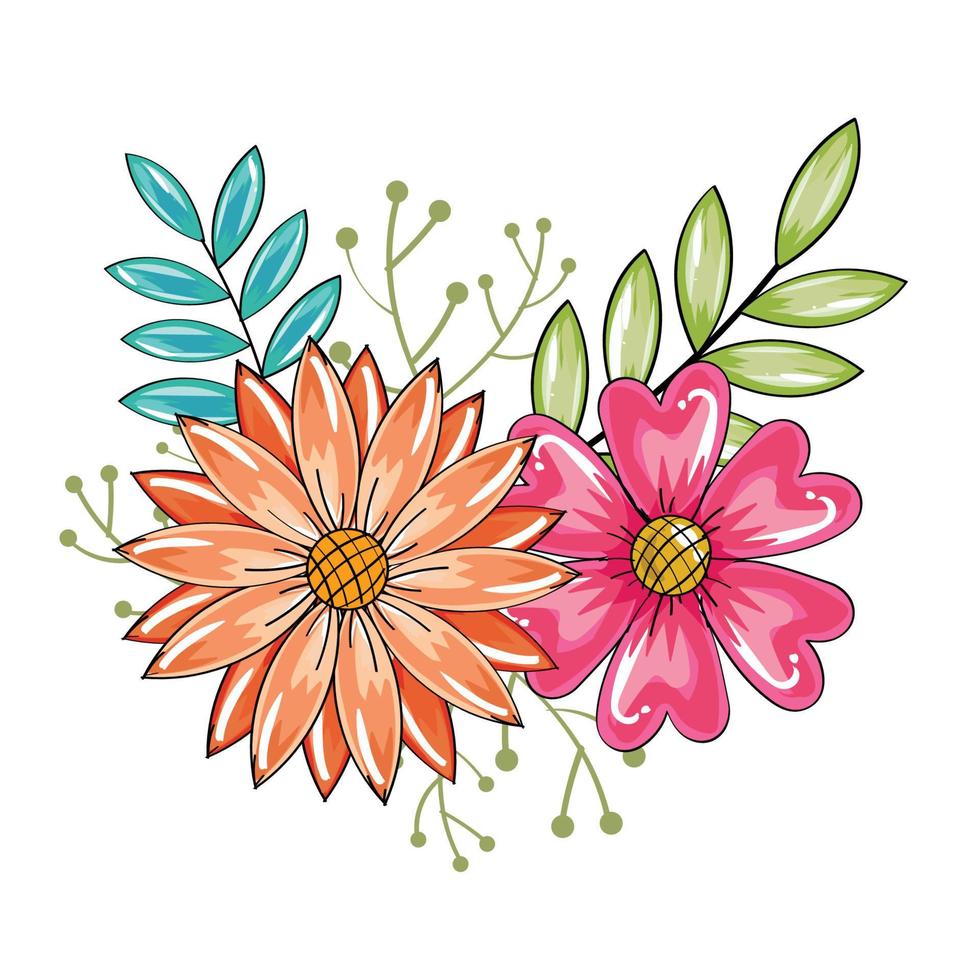 hand drawing flowers element set 01 vector