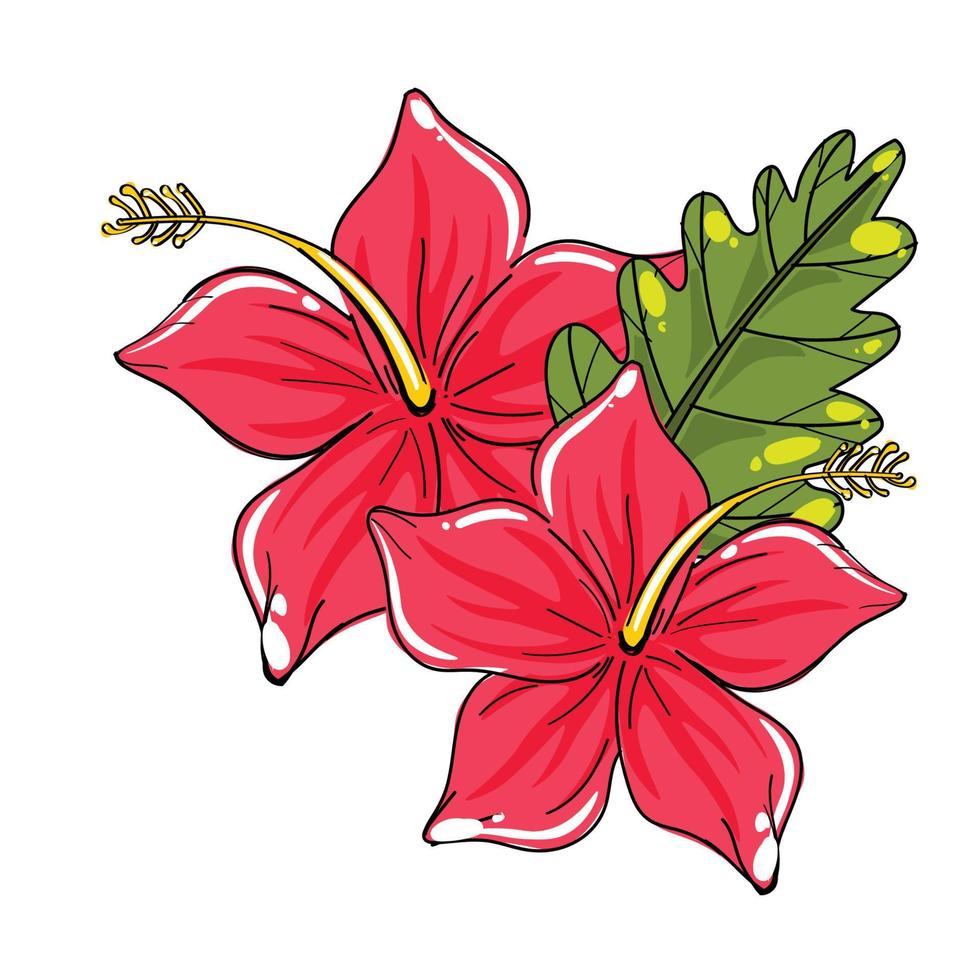 mano dibujo flores elemento conjunto 01 vector