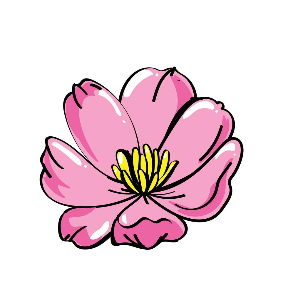 mano dibujo flores elemento conjunto 01 vector