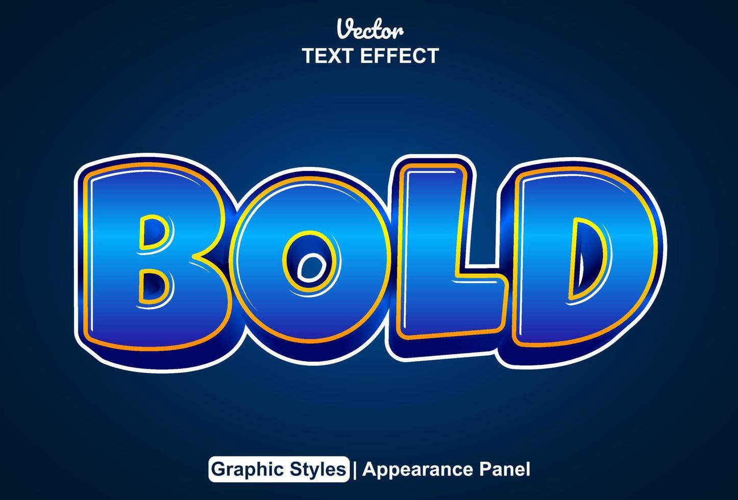 bold text effect with editable blue color graphic style vector
