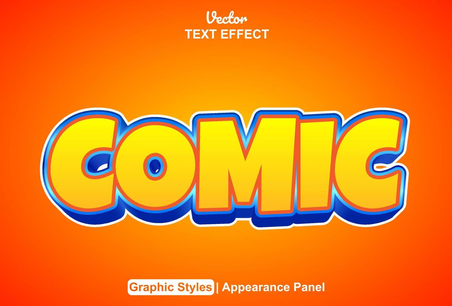 comic text effect with editable orange graphic style vector