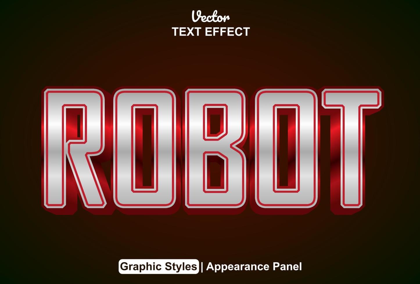 robot text effect with red color graphic editable style vector