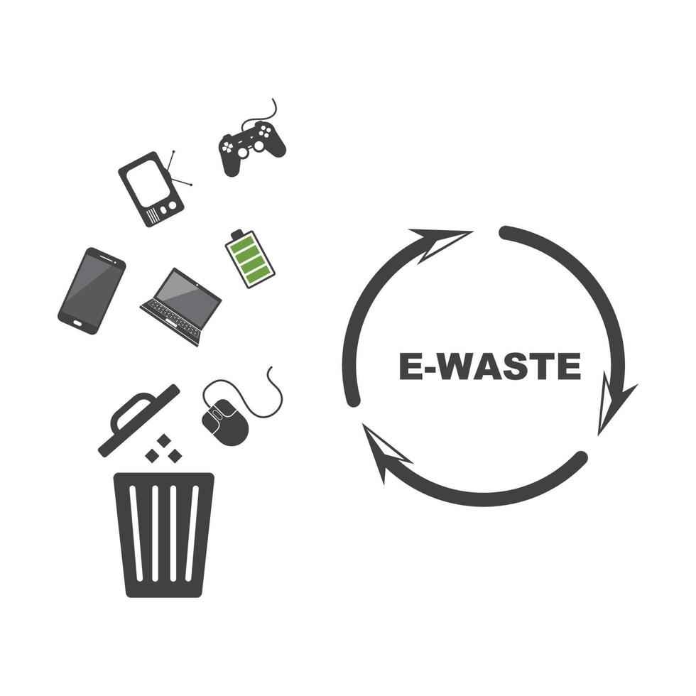 electronic waste illustration vector icon