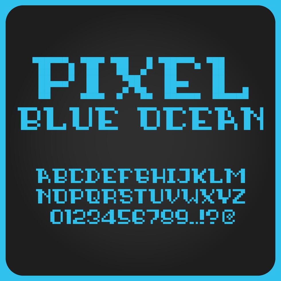 Alfabeto de píxeles de 8 bits. fuentes modernas y elegantes o tipos de letras para títulos o títulos como carteles, diseño de diseño, juegos, sitios web o impresos. vector