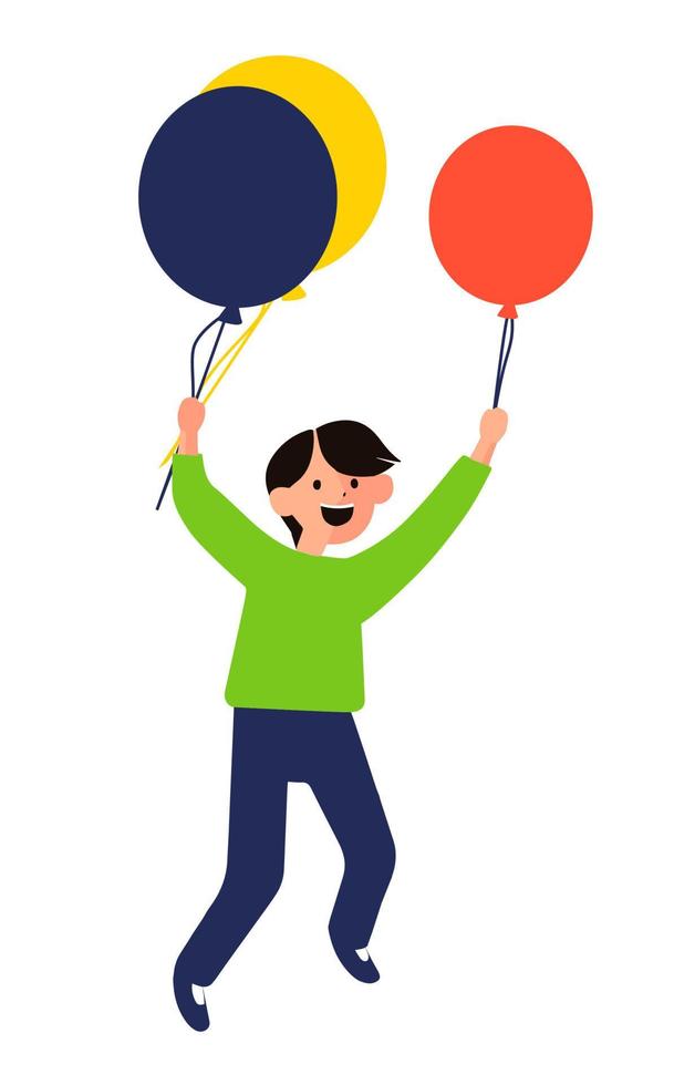 Happy Children with Balloons Vector Illustration. EPS10
