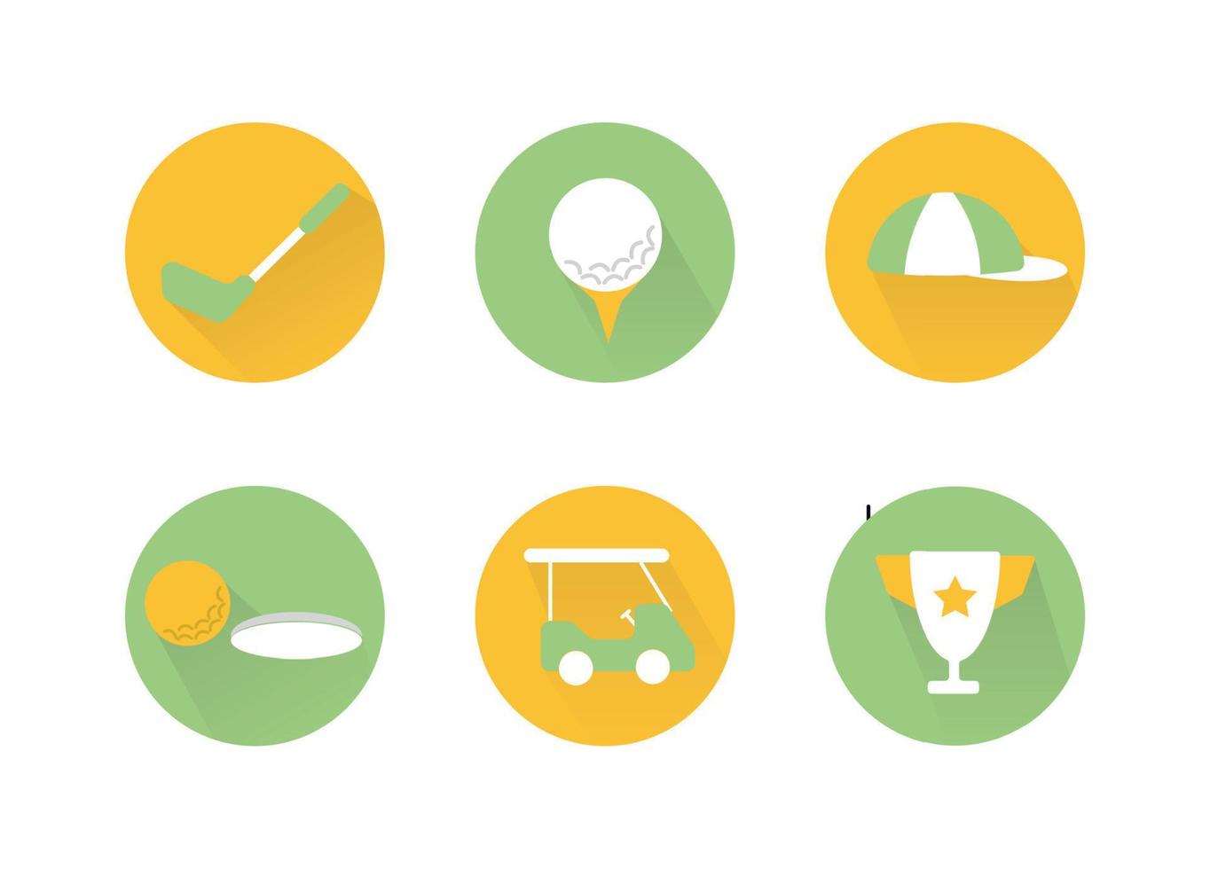 Golf icons. Golf icons set. Golf ball on a stand. Cap. The ball near the hole. Champion cup vector