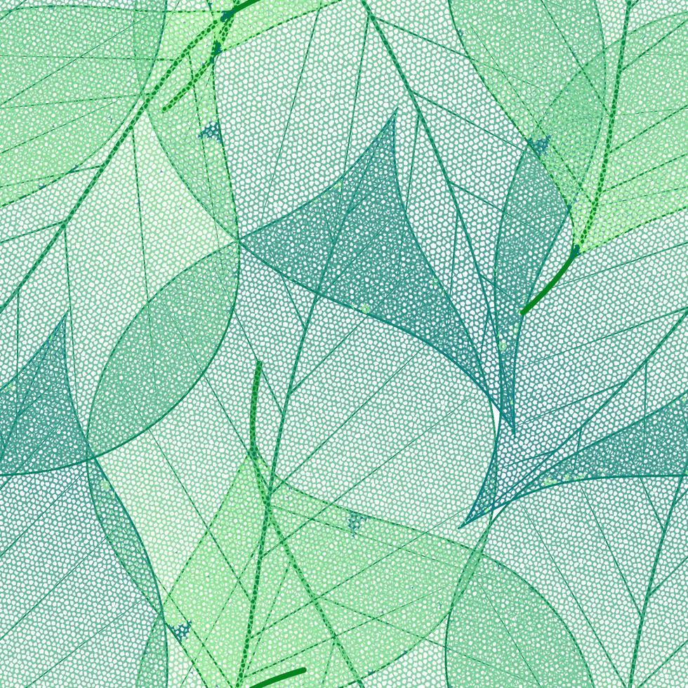 Green leaves seamless pattern. Vector Illustration