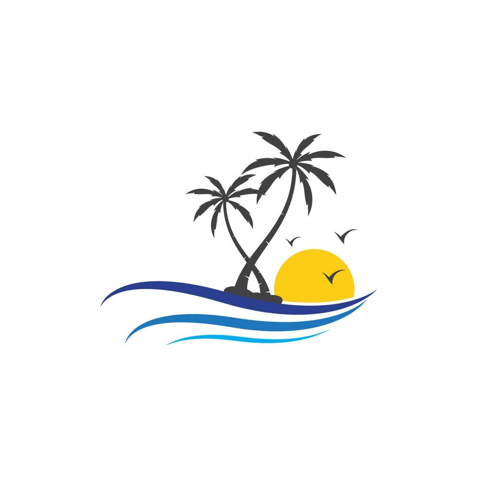 plantilla de logotipo de verano de palmera vector