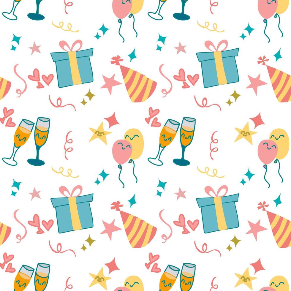 Party or celebrating holidays elements seamless pattern background vector