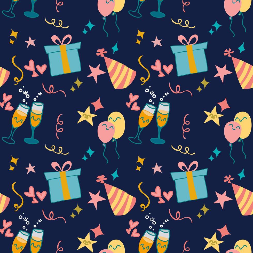 Party or celebrating holidays elements seamless pattern background. vector