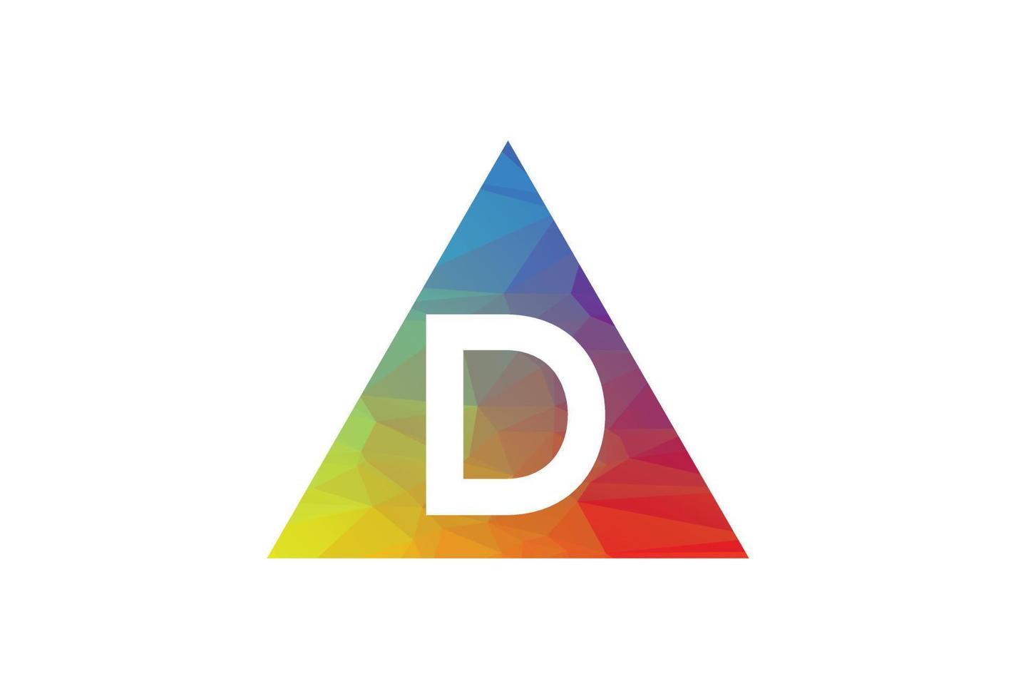 Colourful Low Poly and initial D letter logo design, Vector illustration