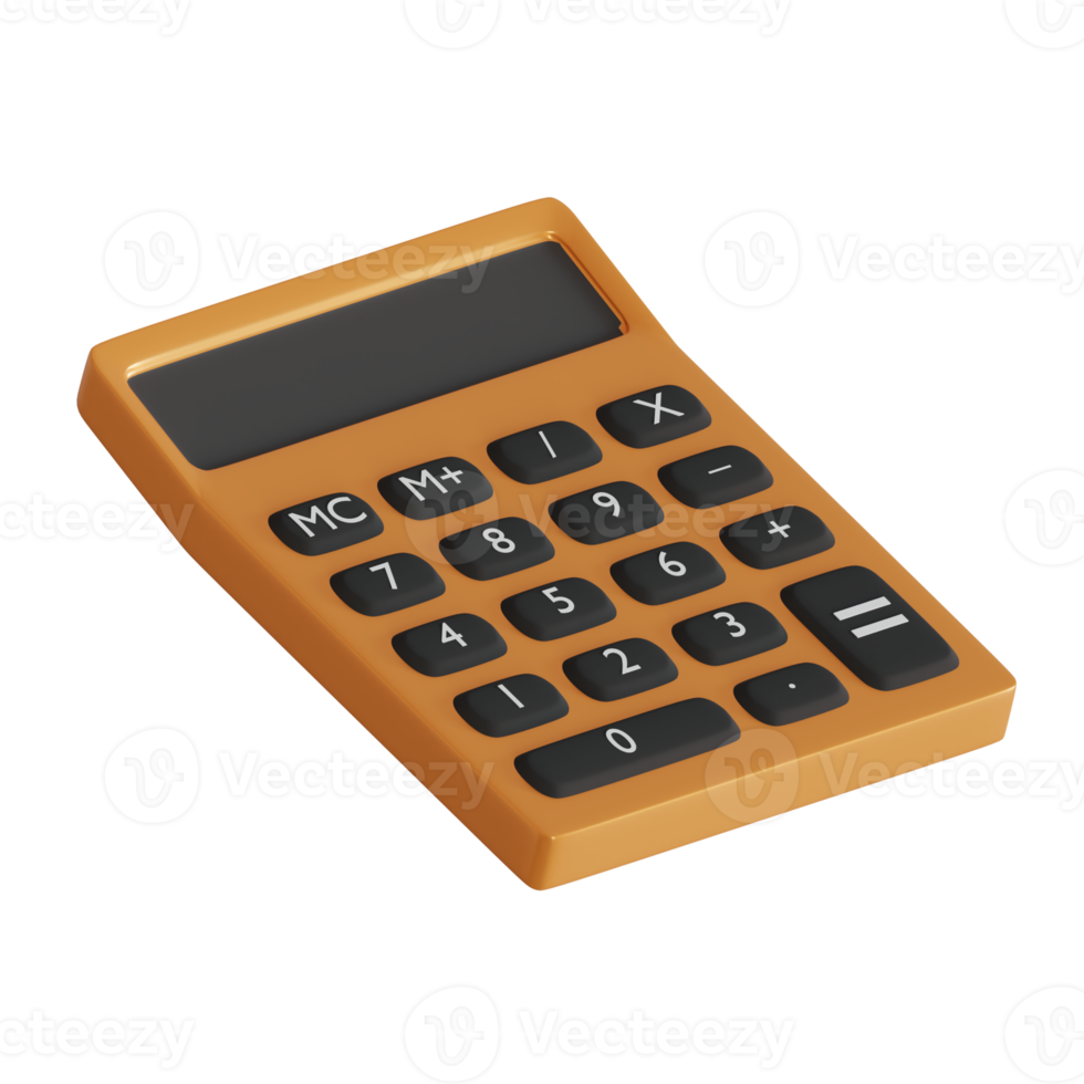 3d prestados naranja color calculadora Perfecto para diseño proyecto png