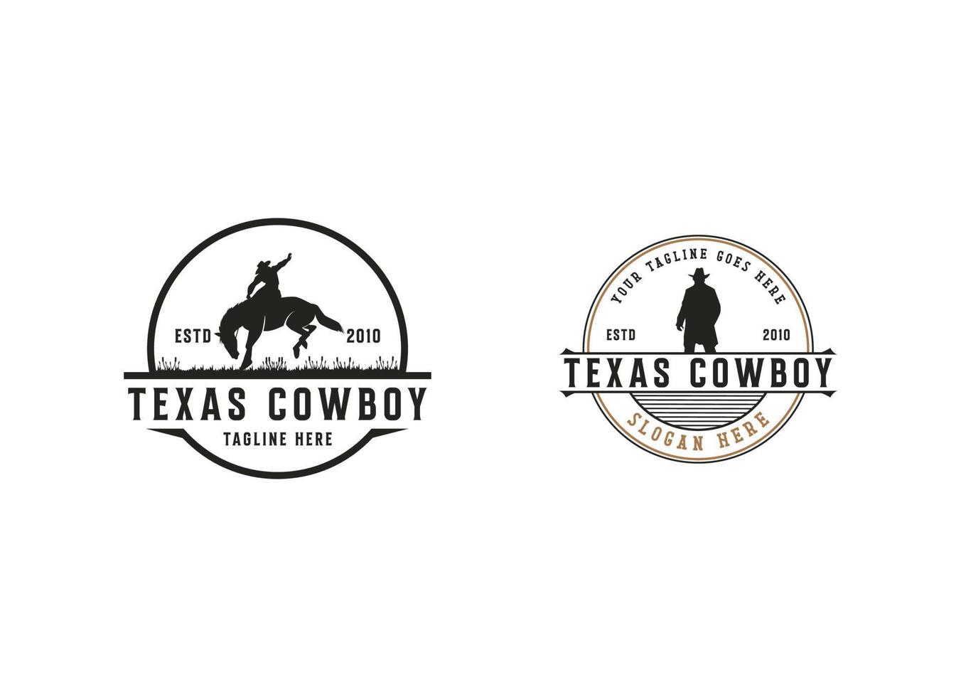 Vintage Cowboy Logo Design vector
