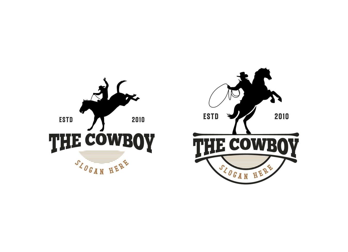 Vintage Cowboy Logo Design vector