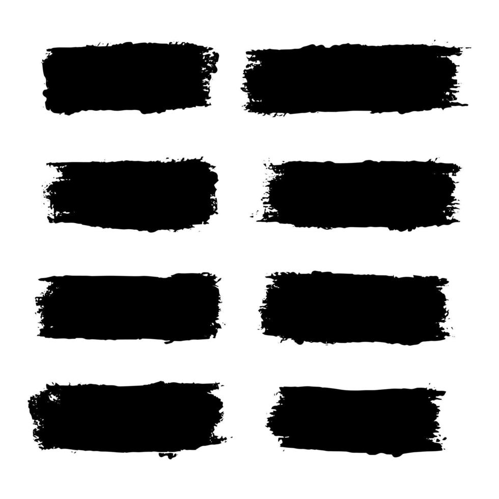 Black Distress Brushes. Grunge Texture. Splash Banner. vector illustration.