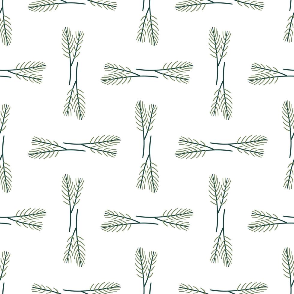 Branch of fir. Winter festival seamless pattern. vector