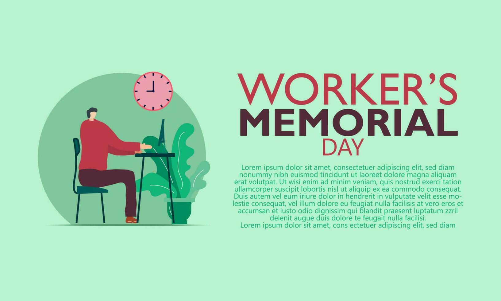 Workers Memorial Day. April 28. Template for background, banner, card, poster vector