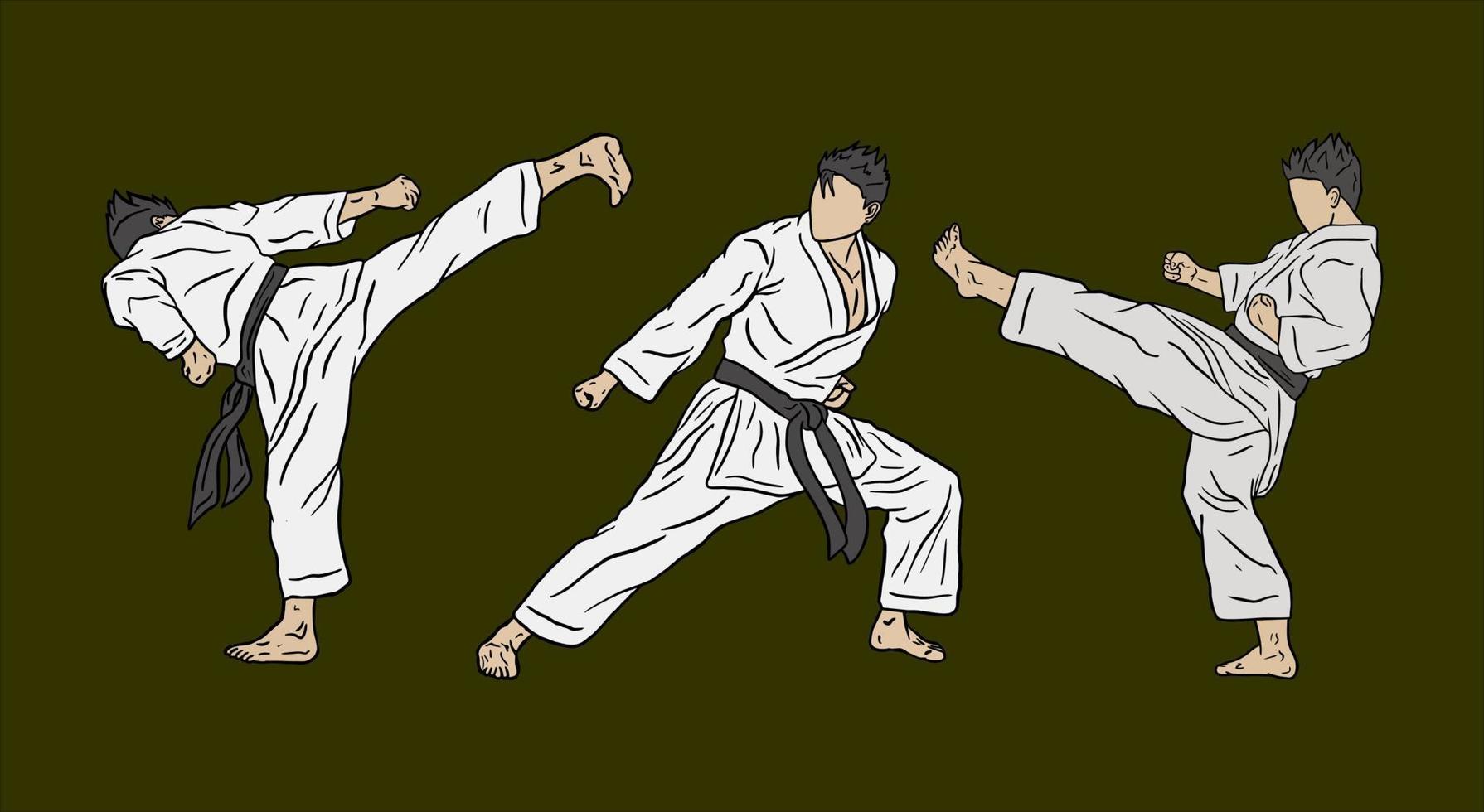 karate fighter icon logo vector